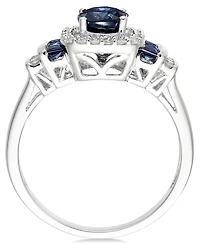 Sapphire (1 ct. t.w.) and Diamond (1/5 ct. t.w.) Ring in 14k Gold (Also available in Emerald and Ruby)