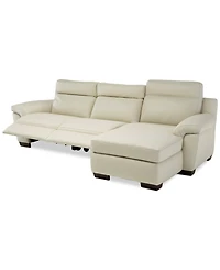 Closeout! Julius Ii 3-Pc. Leather Chaise Sectional Sofa With 2 Power Recliners, Power Headrests And Usb Power Outlet