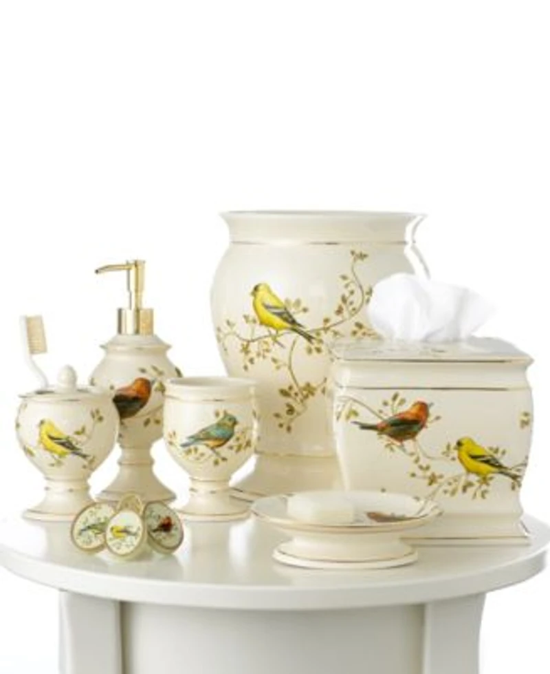 Avanti Gilded Birds Gold Accent Ceramic Bath Accessories