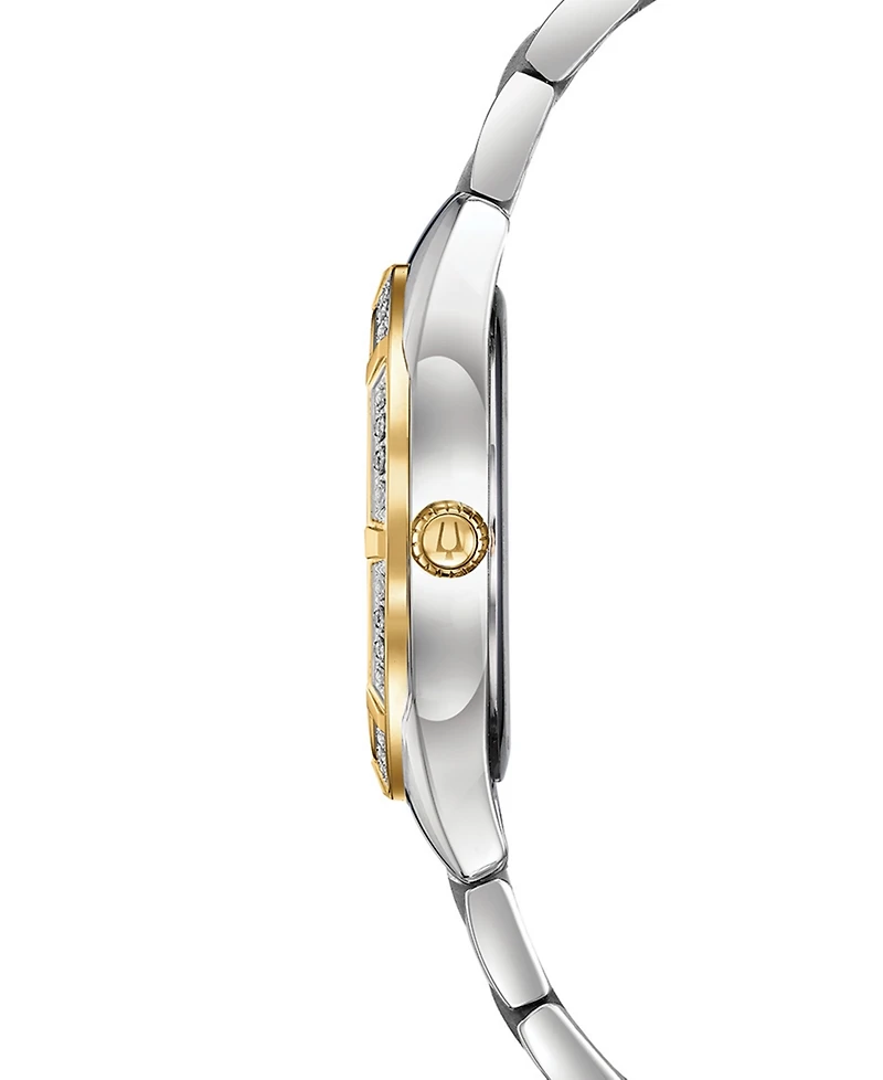 Bulova Women's Sutton Diamond (1/10 ct. t.w.) Two-Tone Stainless Steel Bracelet Watch 32.5mm