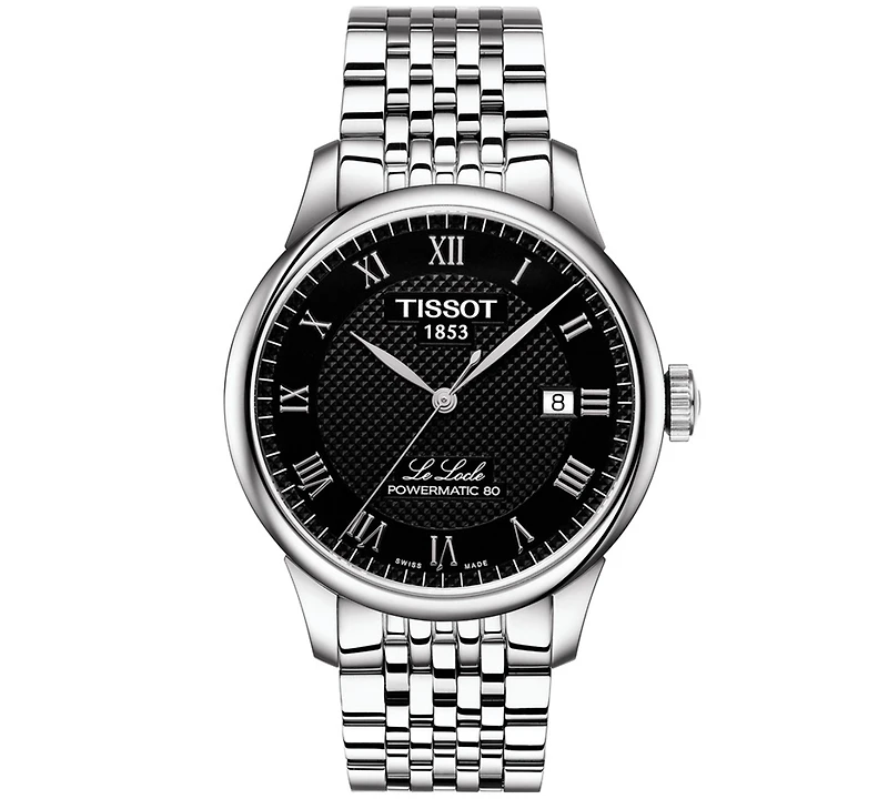 Tissot Men's Swiss T-Classic Le Locle Powermatic 80 Gray Stainless Steel Bracelet Watch 39.3mm