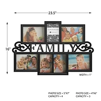 Family Collage Picture Frame with 7 Openings by Lavish Home, Black, 16" x 23.5" x 1"