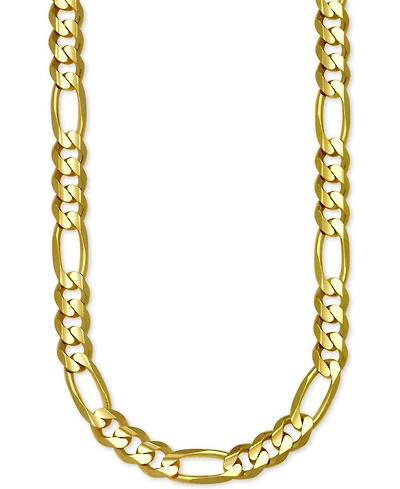 Italian Gold Figaro Link 24" Chain Necklace (7mm) in Solid 14k Gold