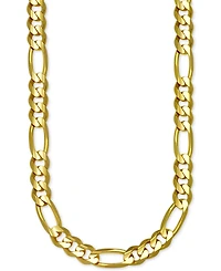 Italian Gold Figaro Link 24" Chain Necklace (7mm) in Solid 14k Gold