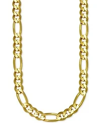 Italian Gold Figaro Link Chain Necklace 7mm Collection In Solid 14k Gold