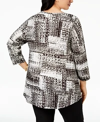 Jm Collection Plus Printed Top, Created for Macy's