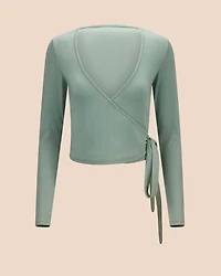 Pointelle Ballet Wrap Long Sleeve