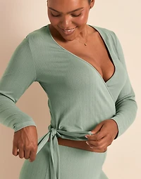 Pointelle Ballet Wrap Long Sleeve