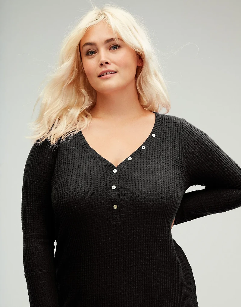 Cozy Henley Nightie Sleepshirt