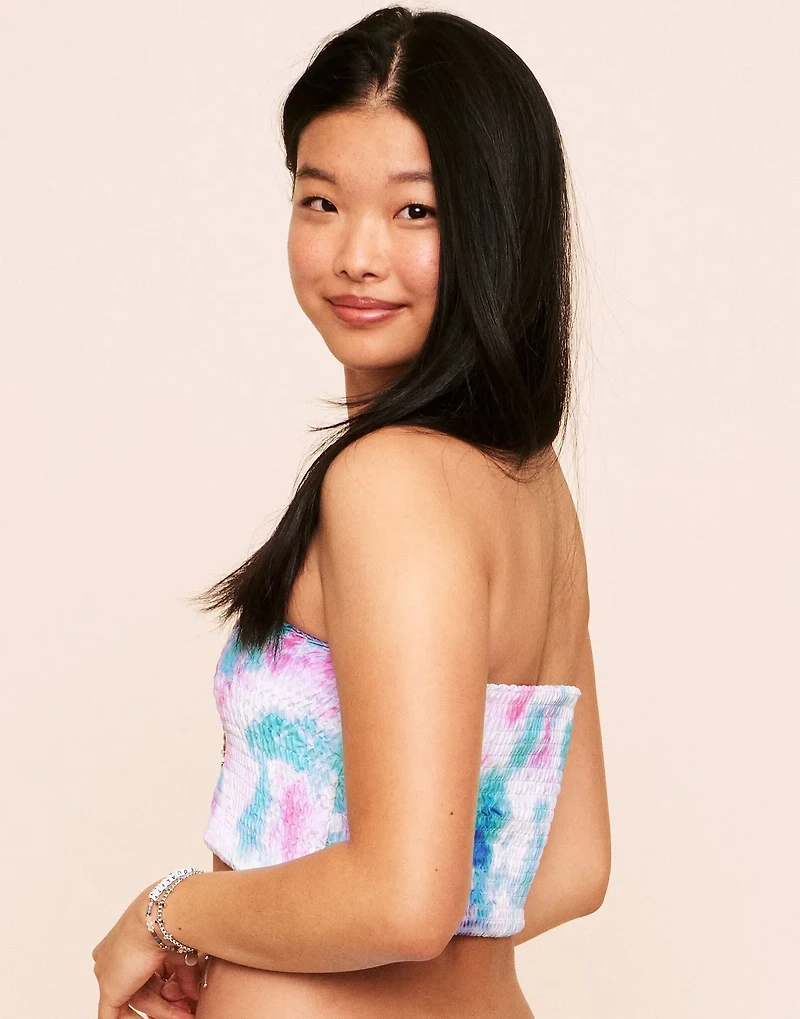 Arlette Smocking Bandeau Swim Top
