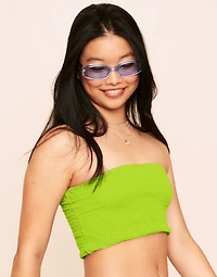 Arlette Smocking Bandeau Swim Top