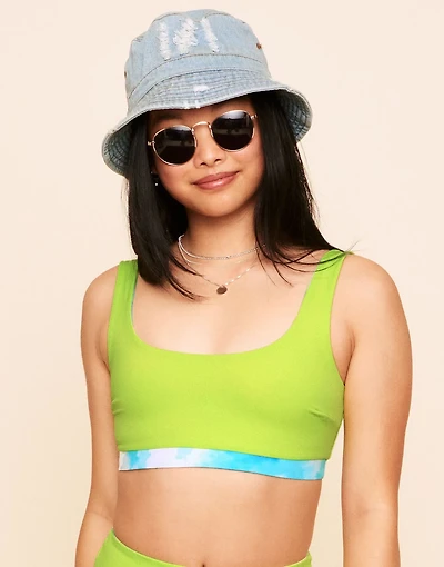 Rivka Reversible Square Necktop Bralette Swim Top