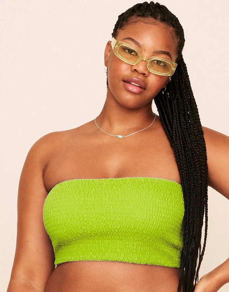 Arlette Smocking Bandeau Swim Top