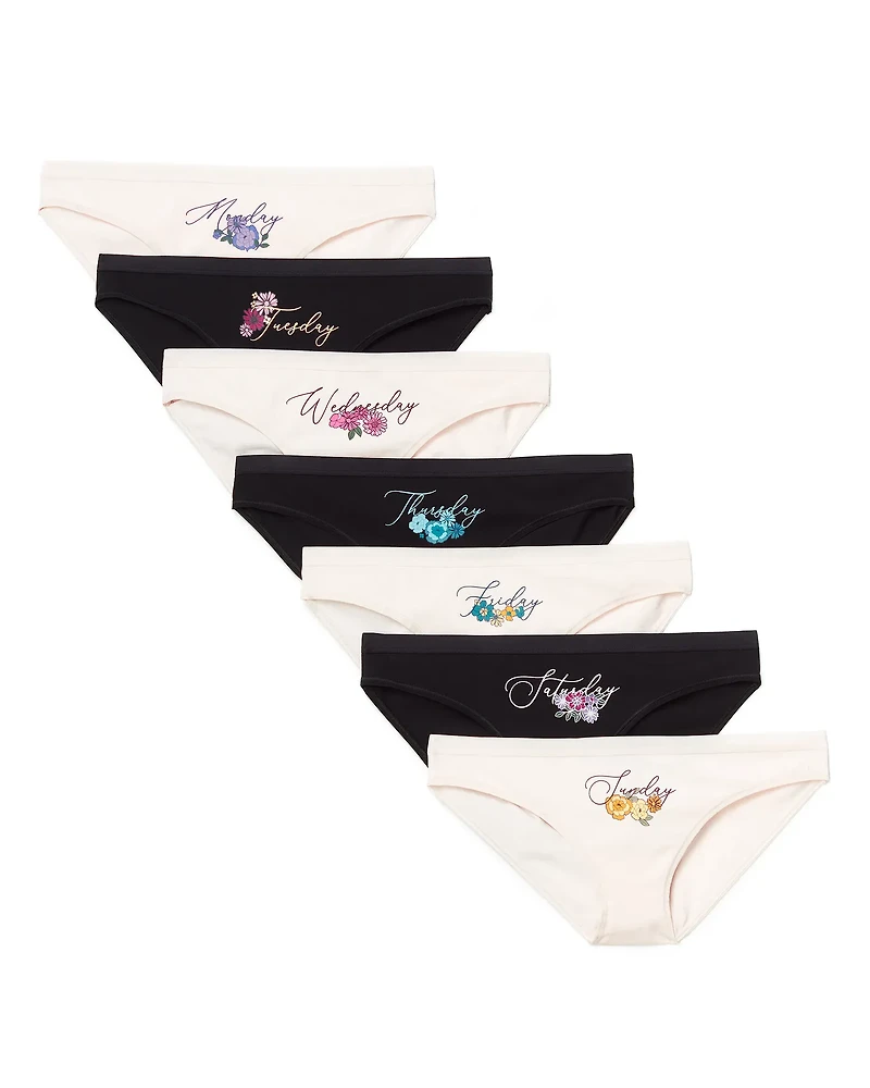 7-Pack Elaina Printed Cotton Bikini Panties