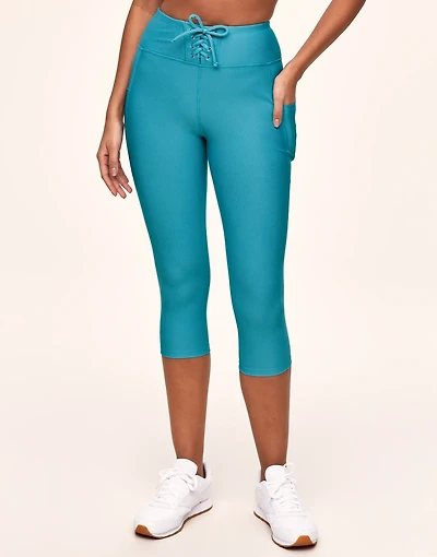Remy Rib Lace-Up Crop Legging