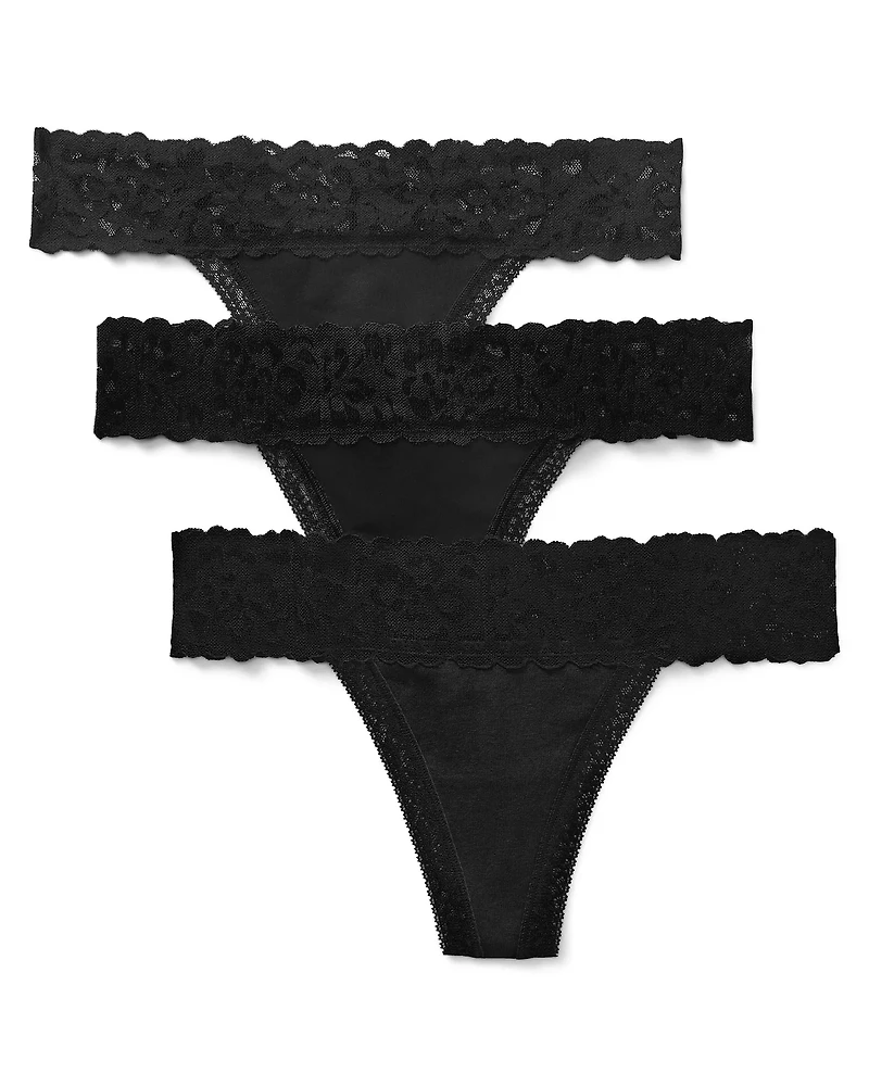 3-Pack Kourtney Cotton Thong Panties
