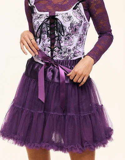 Short Tulle Tutu Skirt Purple Costumes