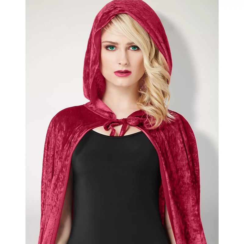 Burgundy Hooded Cape