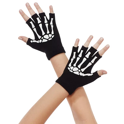 Skeleton Fingerless Gloves