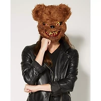 Brown Scary Teddy Bear Half Mask