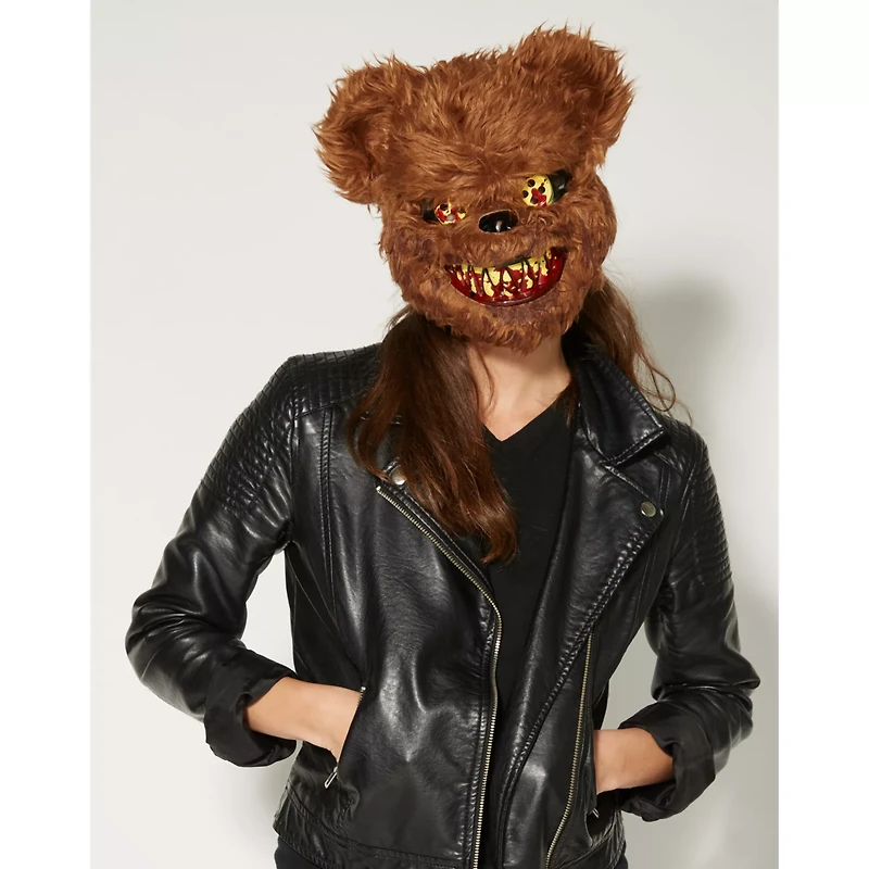 Brown Scary Teddy Bear Half Mask