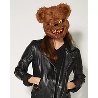 Brown Scary Teddy Bear Half Mask