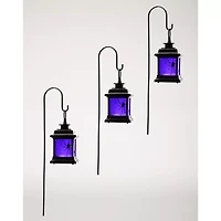 Purple LED Creepy Spider Lantern Pathway Markers - 3 Pack