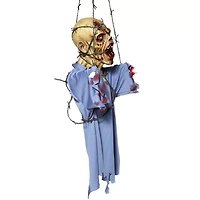 Hanging Barbwire Zombie Decoration