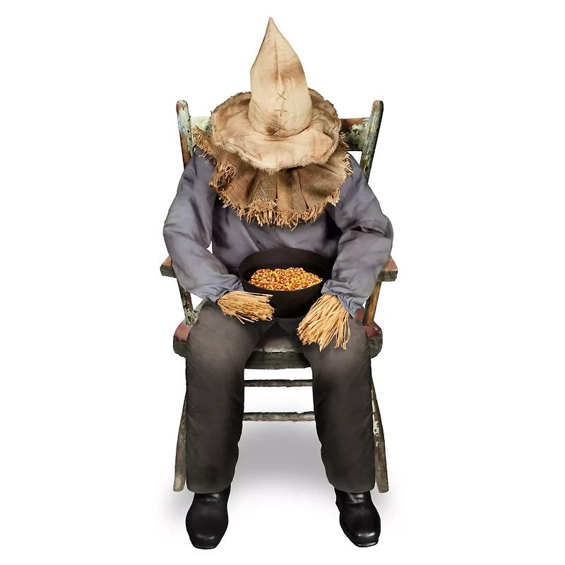4 Ft 6 In Sitting Scarecrow Animatronic