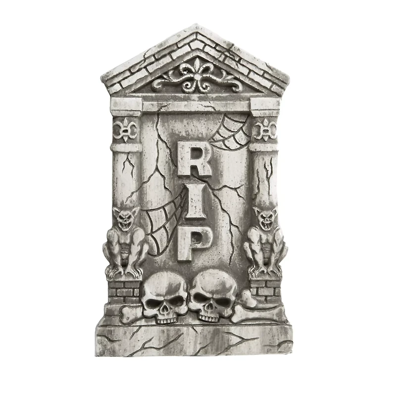 2 Ft Skull and Gargoyle Tombstone