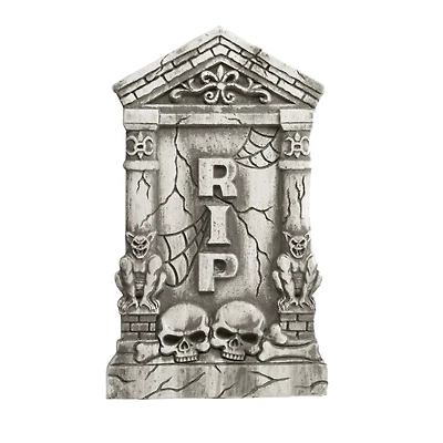 2 Ft Skull and Gargoyle Tombstone