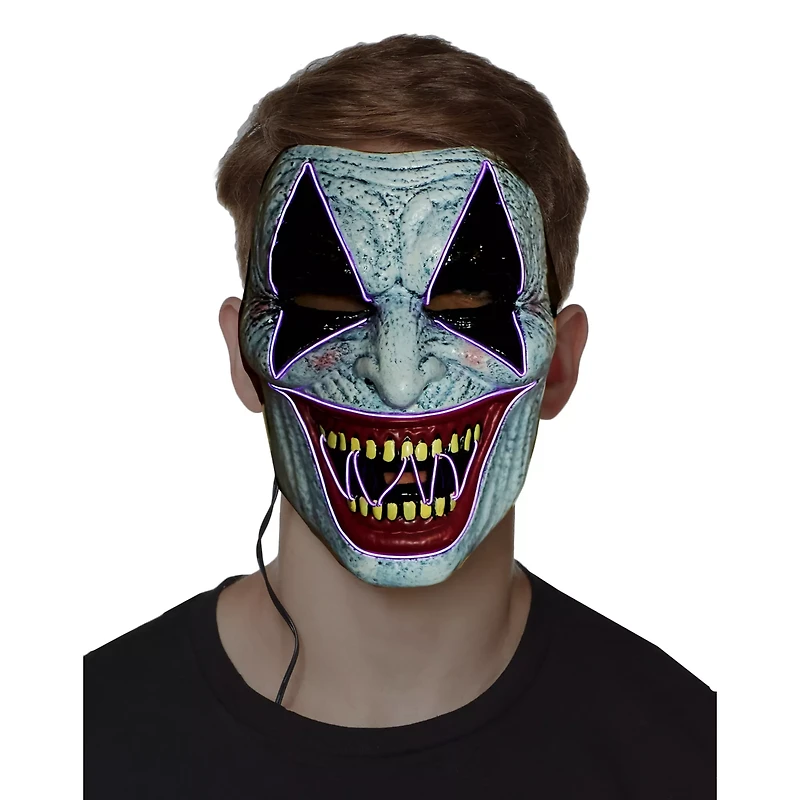 Laughing EL Wire Riot Clown Half Mask