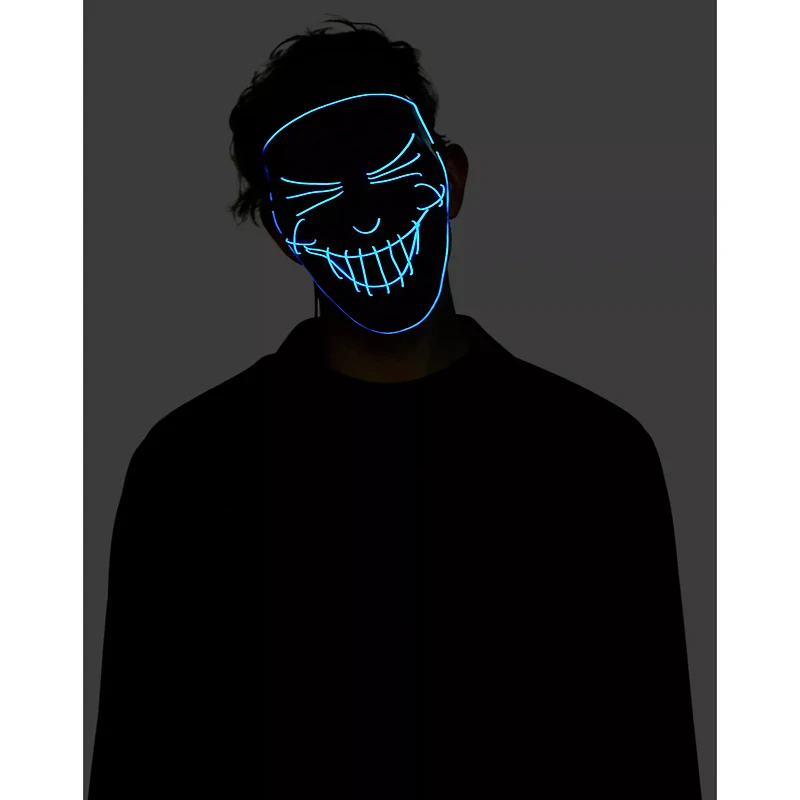 Black and Blue EL Wire Half Mask