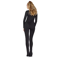 Adult Black Zip Up Catsuit