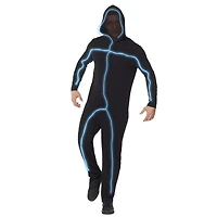 Adult Light-Up EL Wire Blue Stick Figure Costume