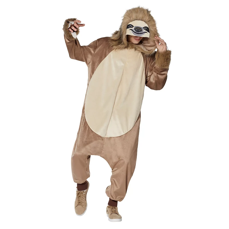 Adult Faux Fur Sloth Jumpsuit