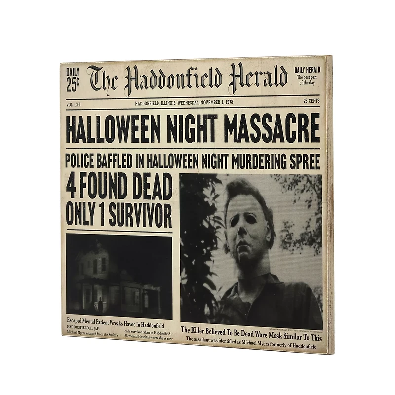 Michael Myers Haddonfield Herald Sign - Halloween