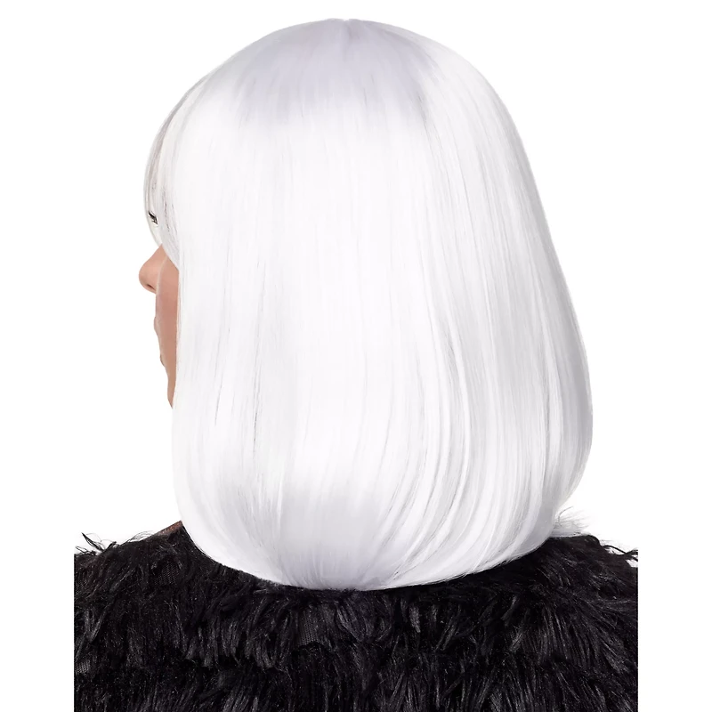Side Bang White Pageboy Wig