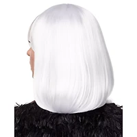 Side Bang White Pageboy Wig