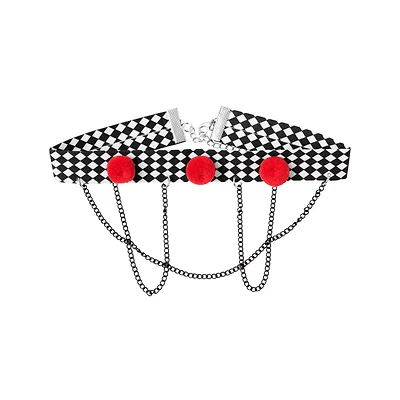 Scary Clown Pom Choker Necklace