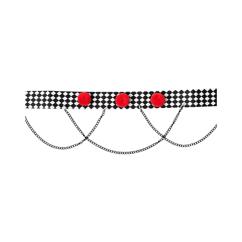 Scary Clown Pom Choker Necklace