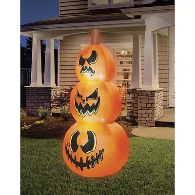 4 Ft Light-Up Pumpkin Stack Inflatable Decoration