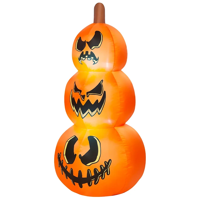 4 Ft Light-Up Pumpkin Stack Inflatable Decoration