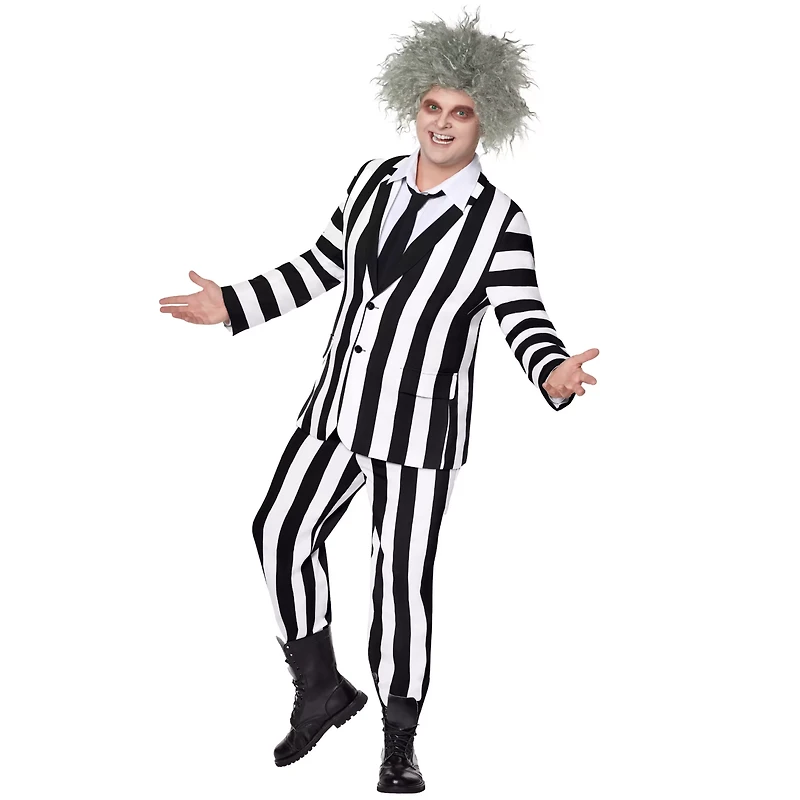Adult Beetlejuice Striped Suit