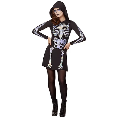 Adult Skeleton Hooded Plus Size Dress