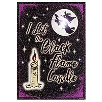 Light-Up Black Flame Candle Canvas - Hocus Pocus
