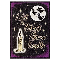 Light-Up Black Flame Candle Canvas - Hocus Pocus
