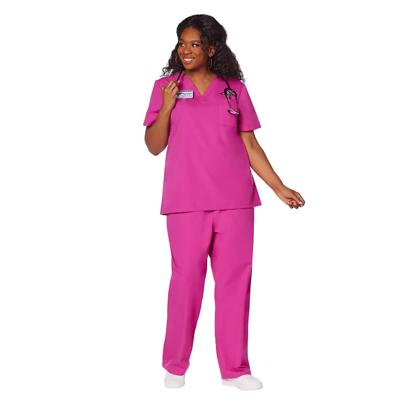 Adult Magenta Medical Scrubs Costume
