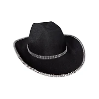 Black Glitter Space Cowgirl Hat