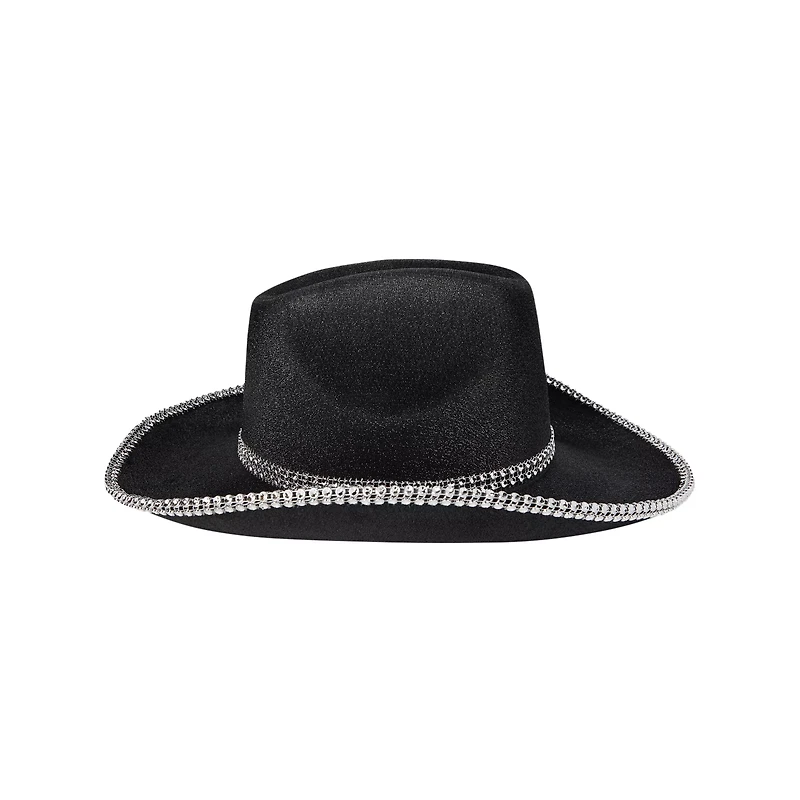 Black Glitter Space Cowgirl Hat